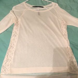 White sheer sweater